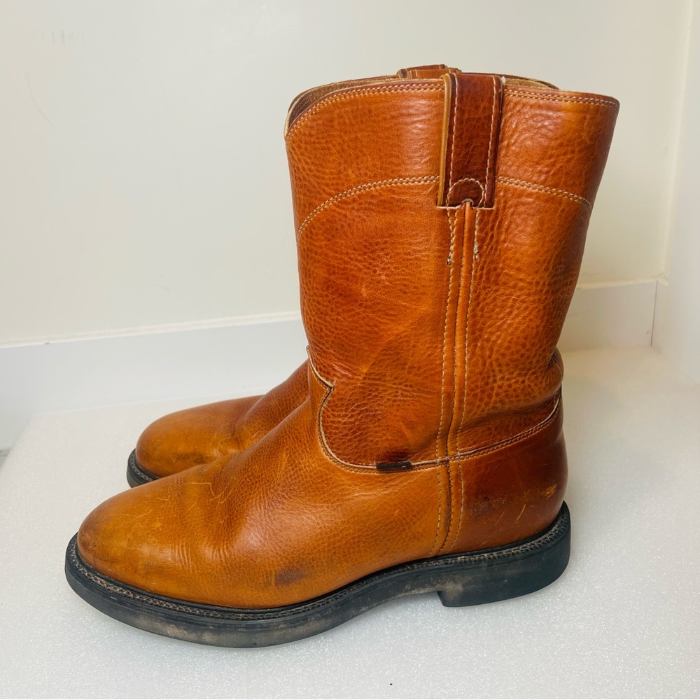 Justin Leather Roper Work Boots 11.5 - Picture 4 of 8